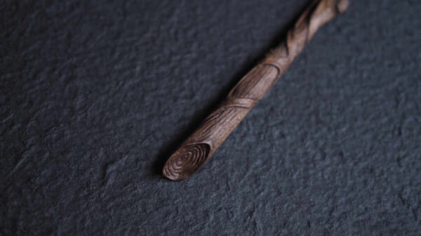 Handcrafted Black Walnut Wood Wand, Personalised Real Wood Magic Wand