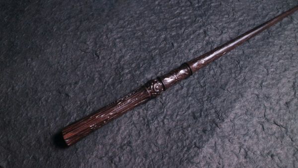 Carved Cherry Blossom Wood Magic Wand, Altar Wand