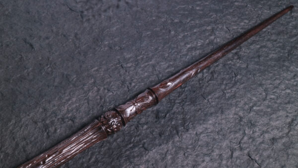 Carved Cherry Blossom Wood Magic Wand, Altar Wand