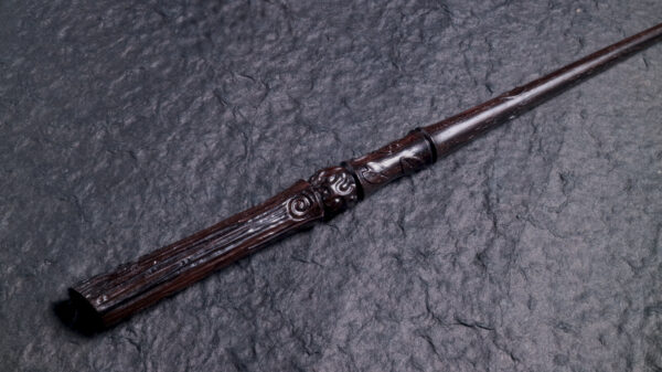 Carved Cherry Blossom Wood Magic Wand, Altar Wand