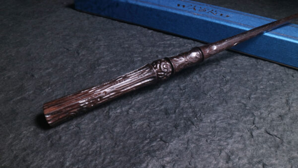 Carved Cherry Blossom Wood Magic Wand, Altar Wand