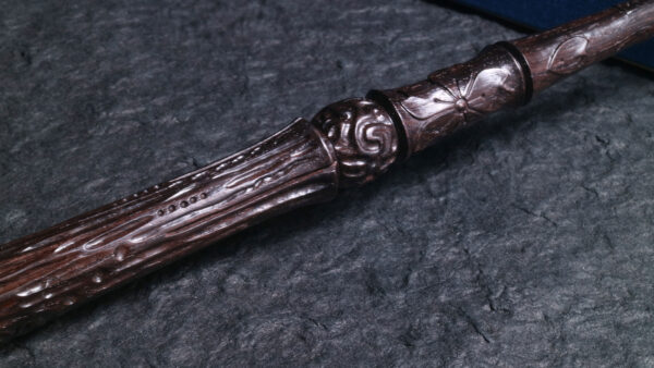 Carved Cherry Blossom Wood Magic Wand, Altar Wand