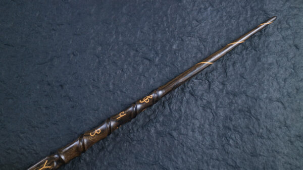 Hand Crafted Gold Runes Wand